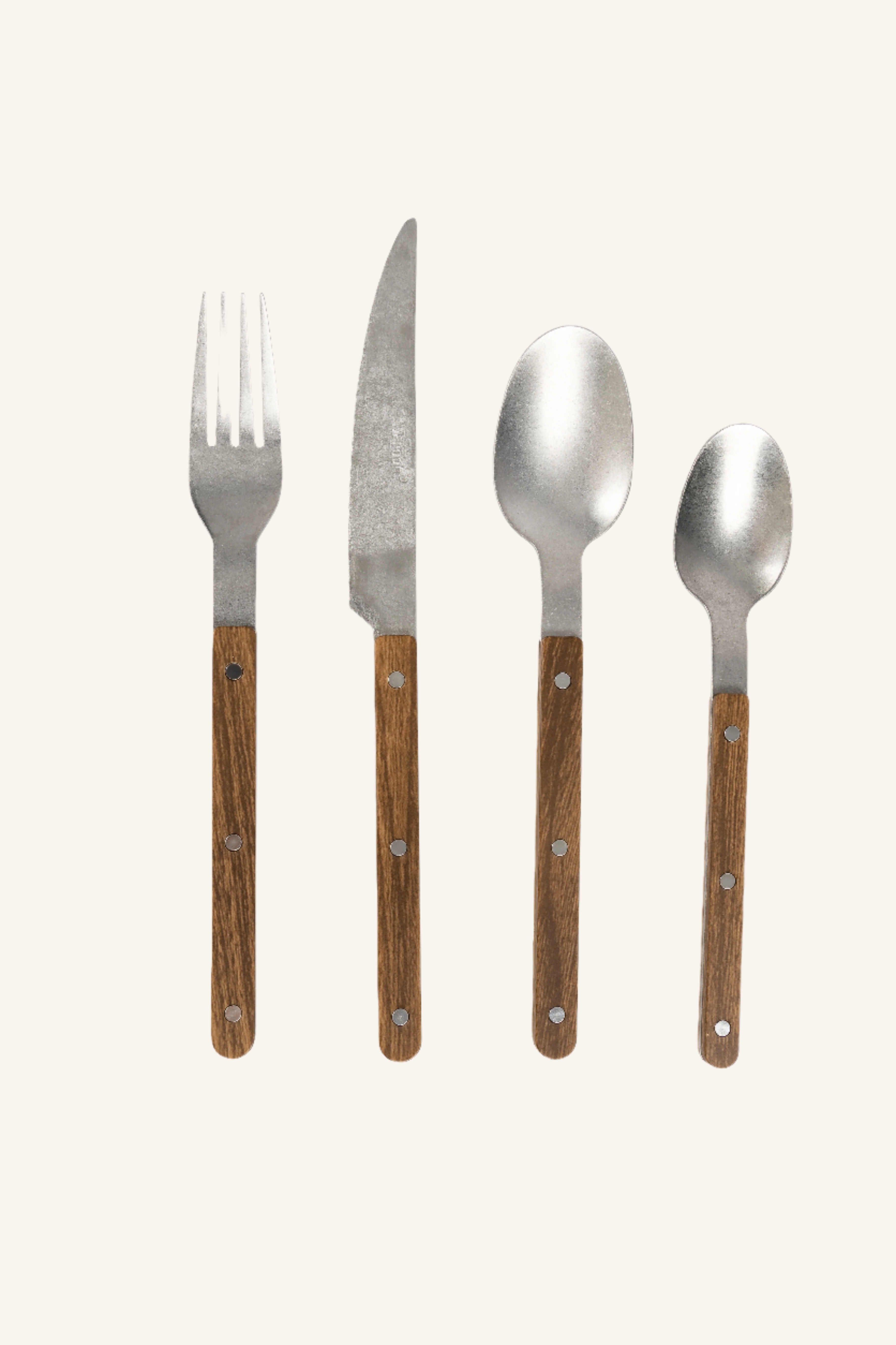 סט סכו"ם 24 חלקים כסוף דמוי עץ