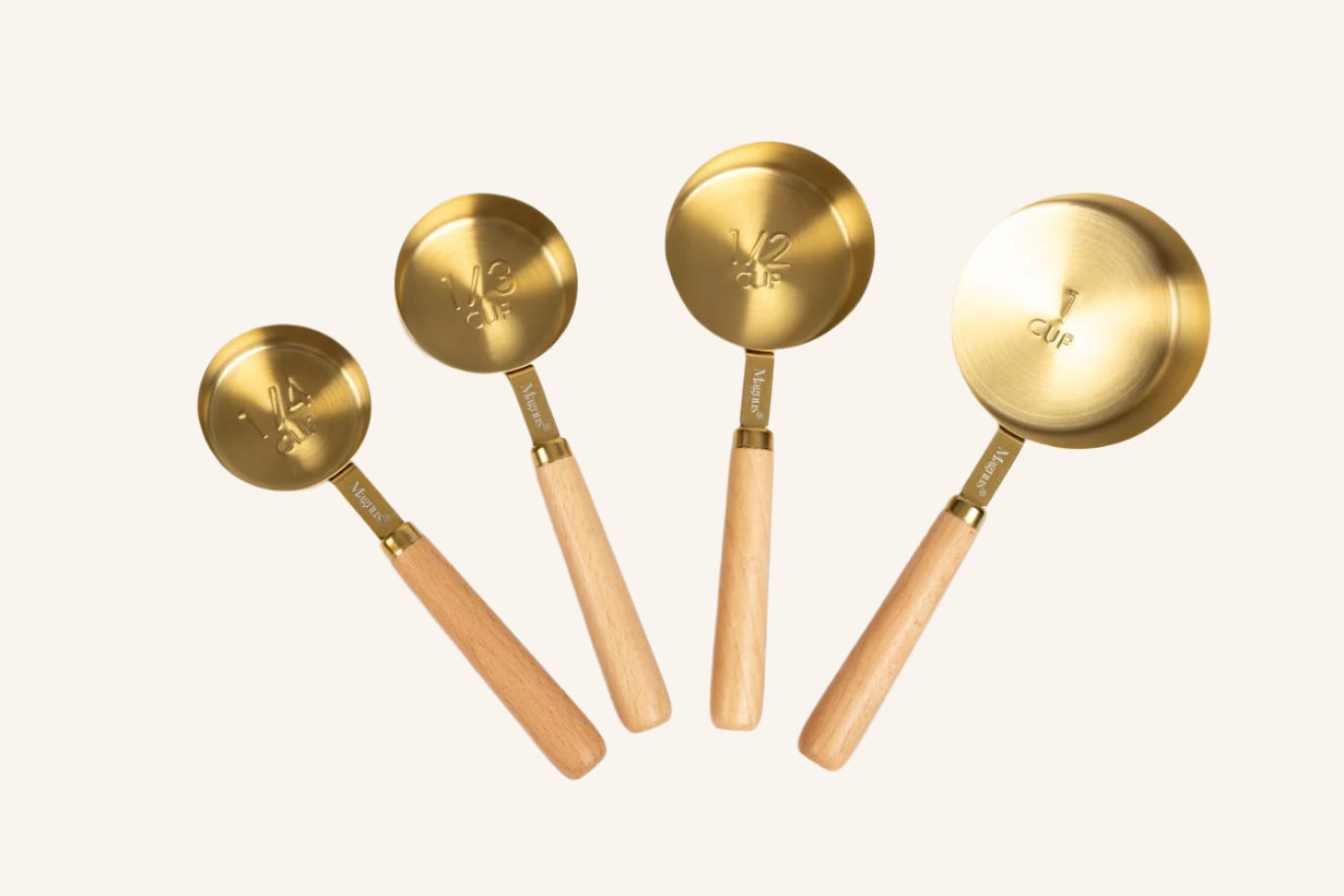 סט 4 כוסות מדידה בגוון זהב