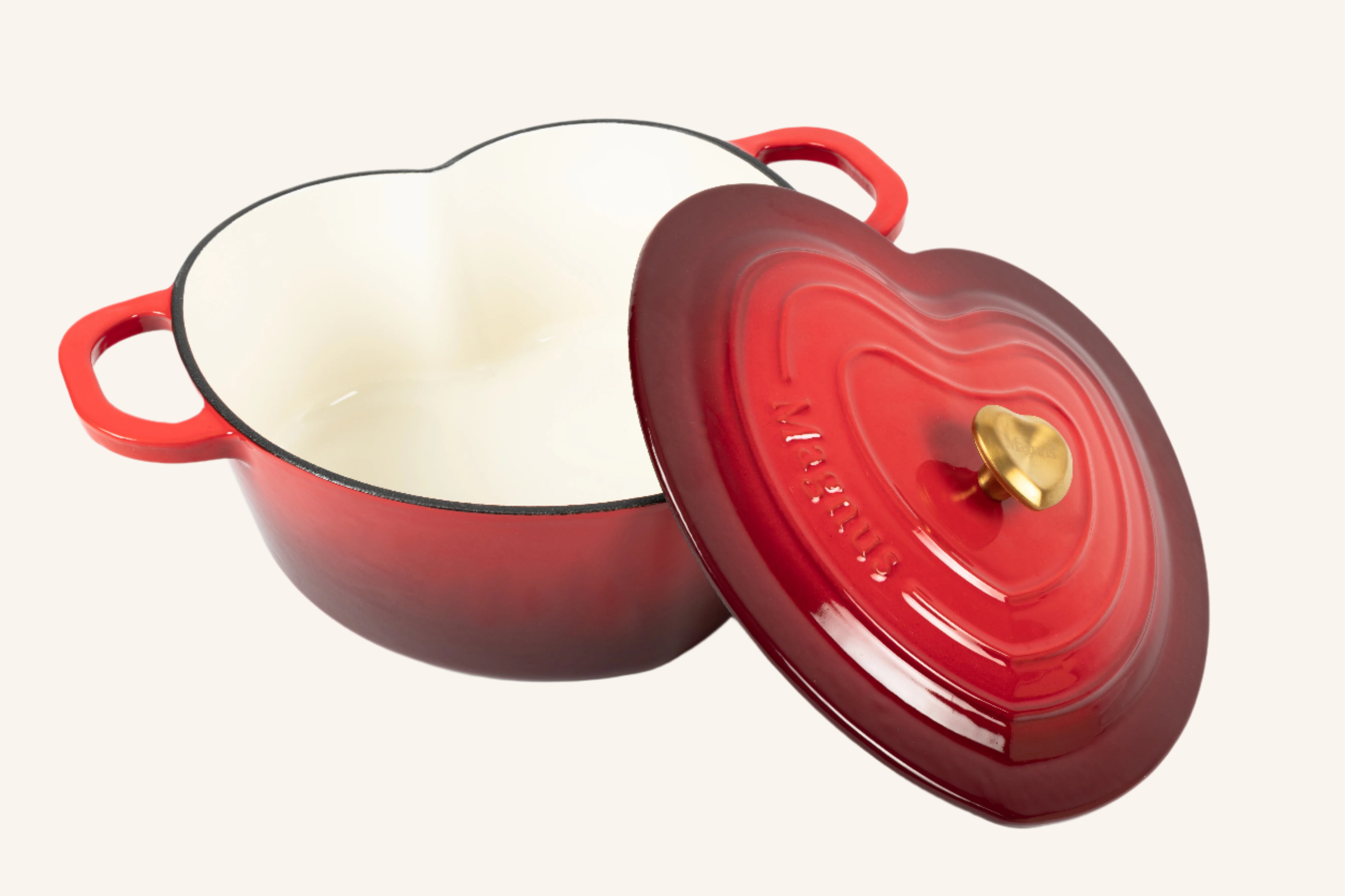 סיר יציקת ברזל לב אדום