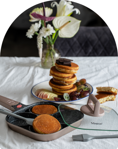 מחבת 4 שקעים 21 ס"מ עם מכסה