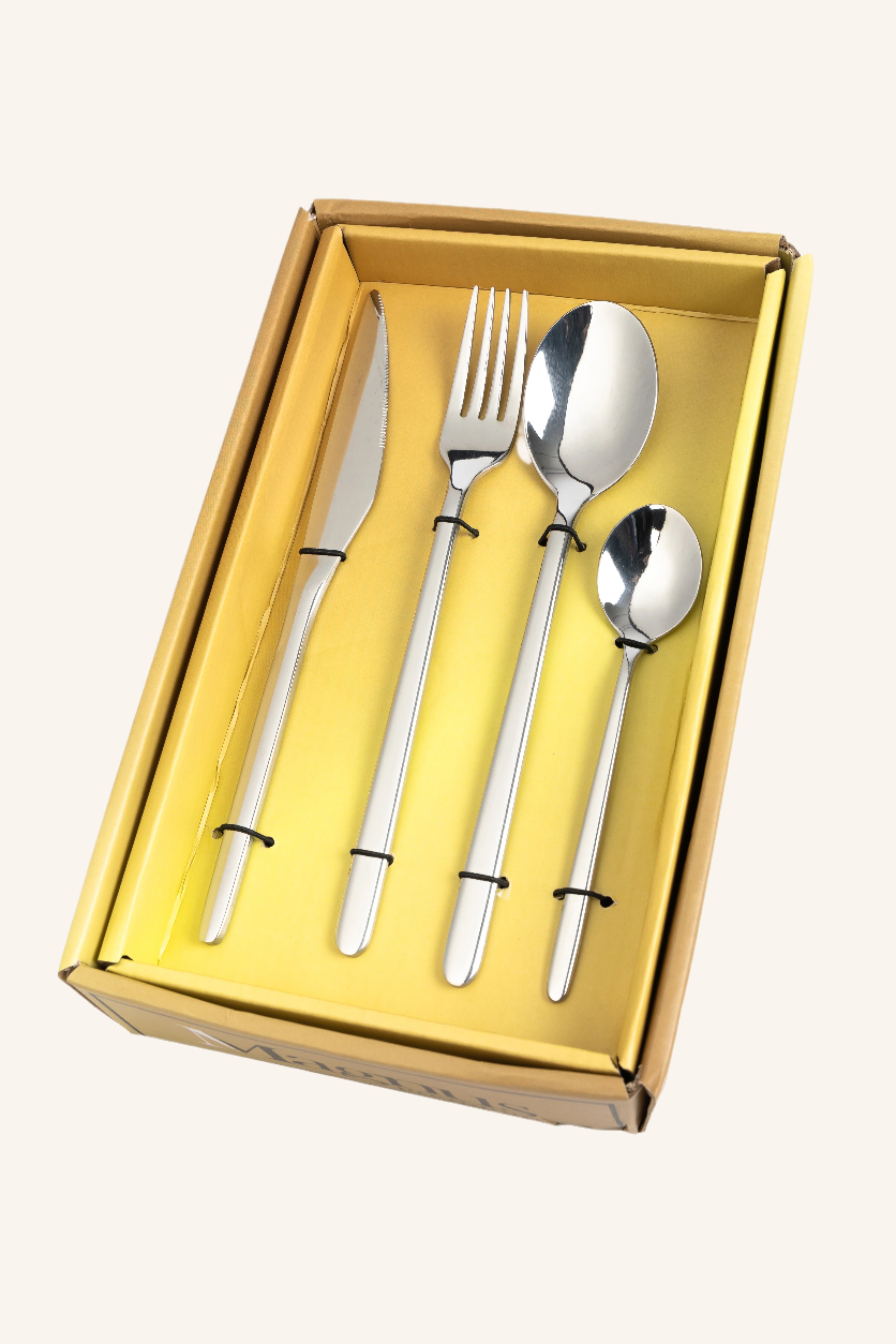 סט סכו"ם בגימור כסוף מבריק 24 חלקים