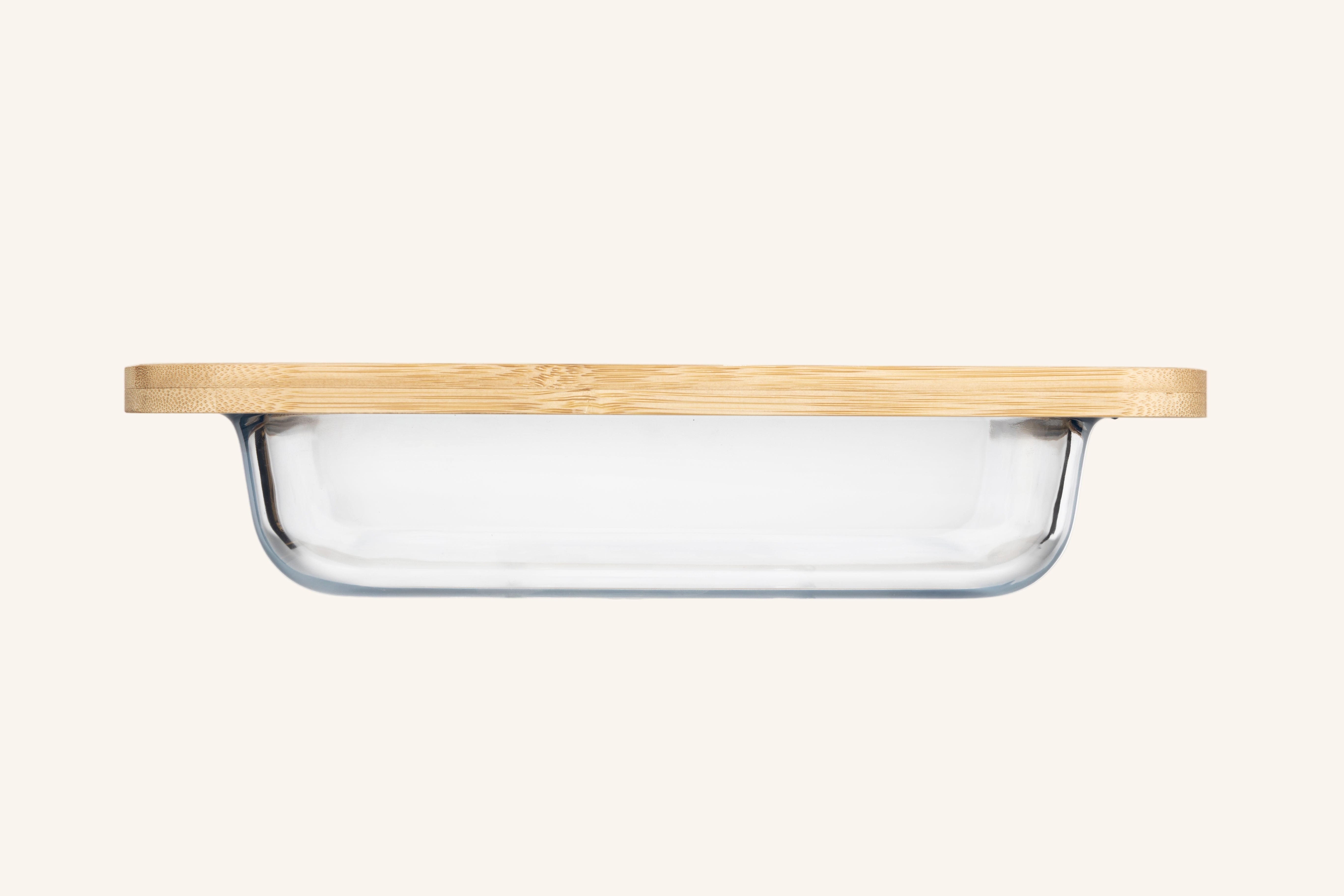 תבנית זכוכית מרובעת עם מכסה קרש חיתוך