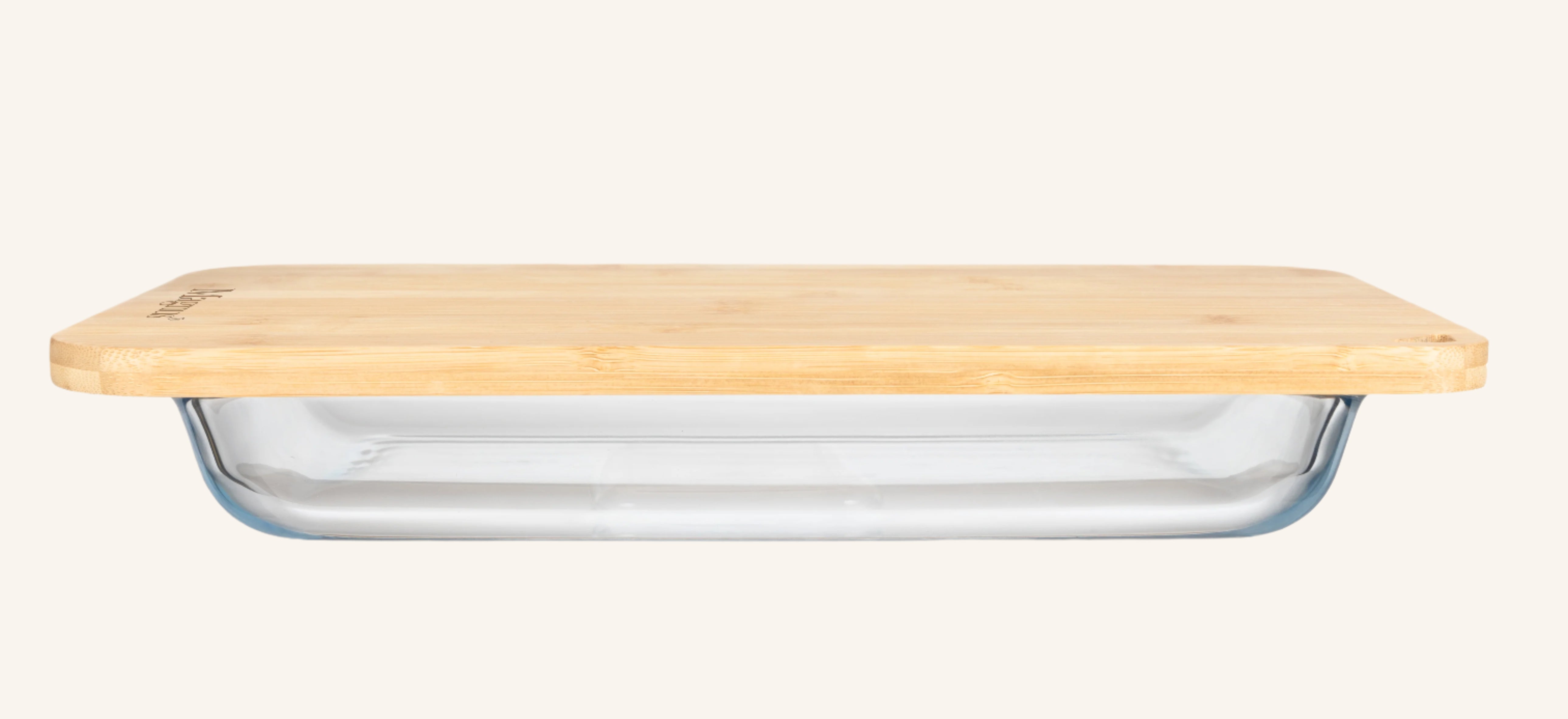 תבנית זכוכית מלבנית עם מכסה קרש חיתוך