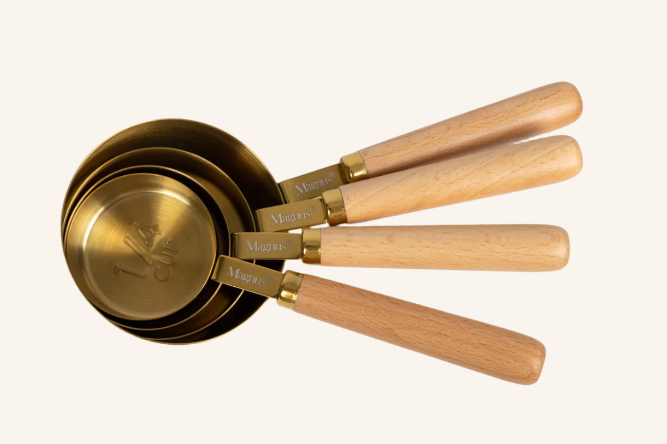 סט 4 כוסות מדידה בגוון זהב