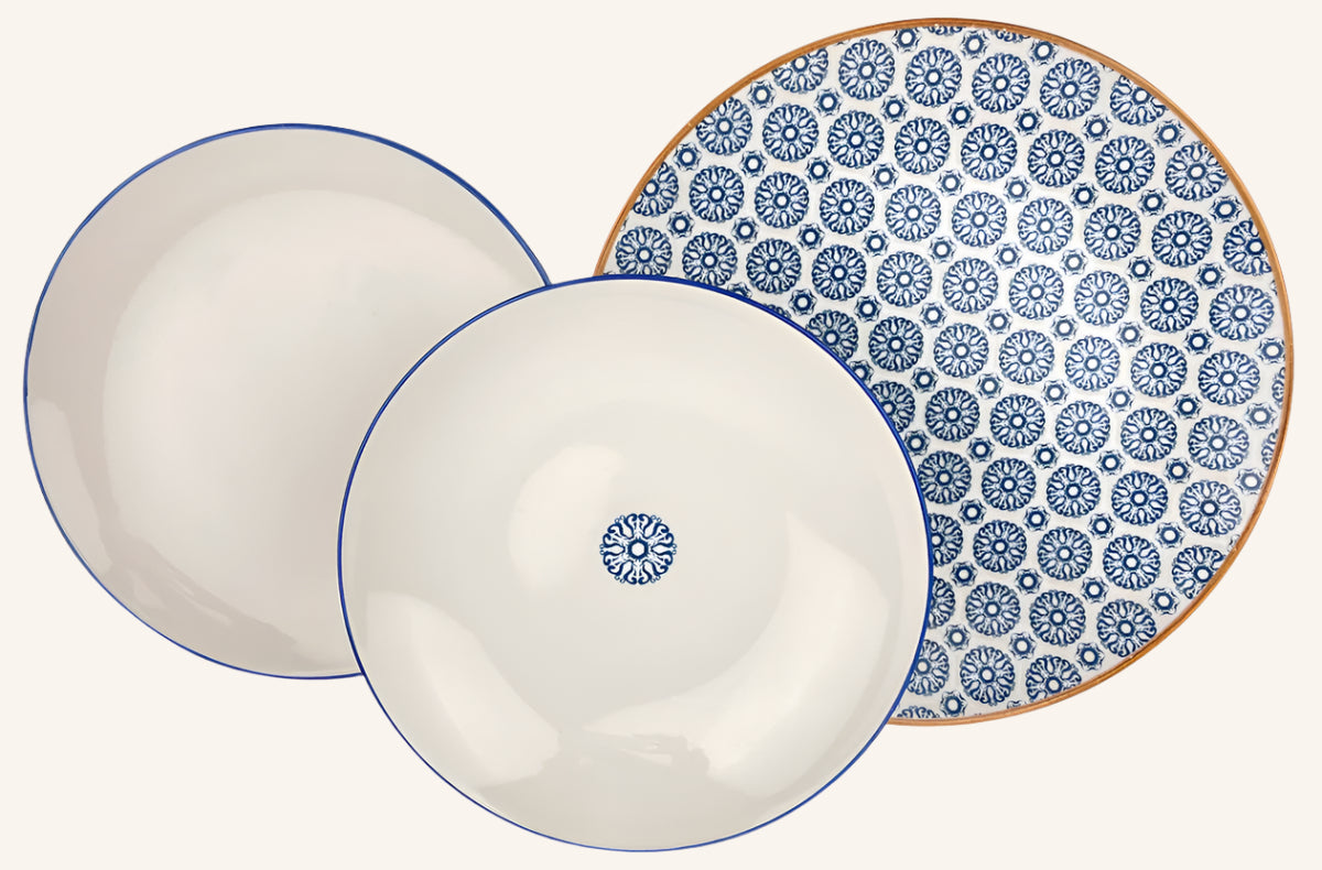 סט צלחות 18 חלקים דגם MYKONOS