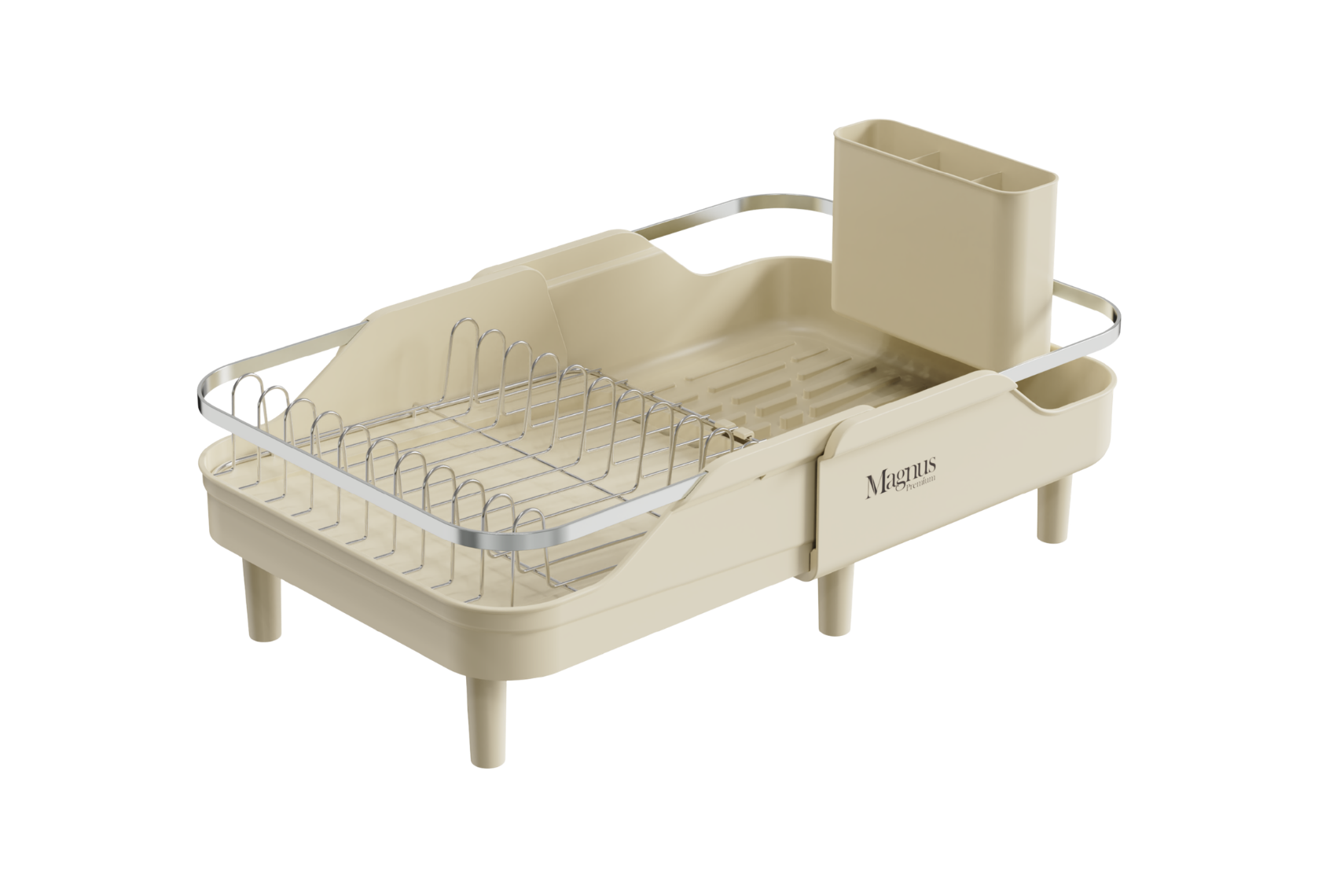 מתקן ייבוש כלים בגוון קרם