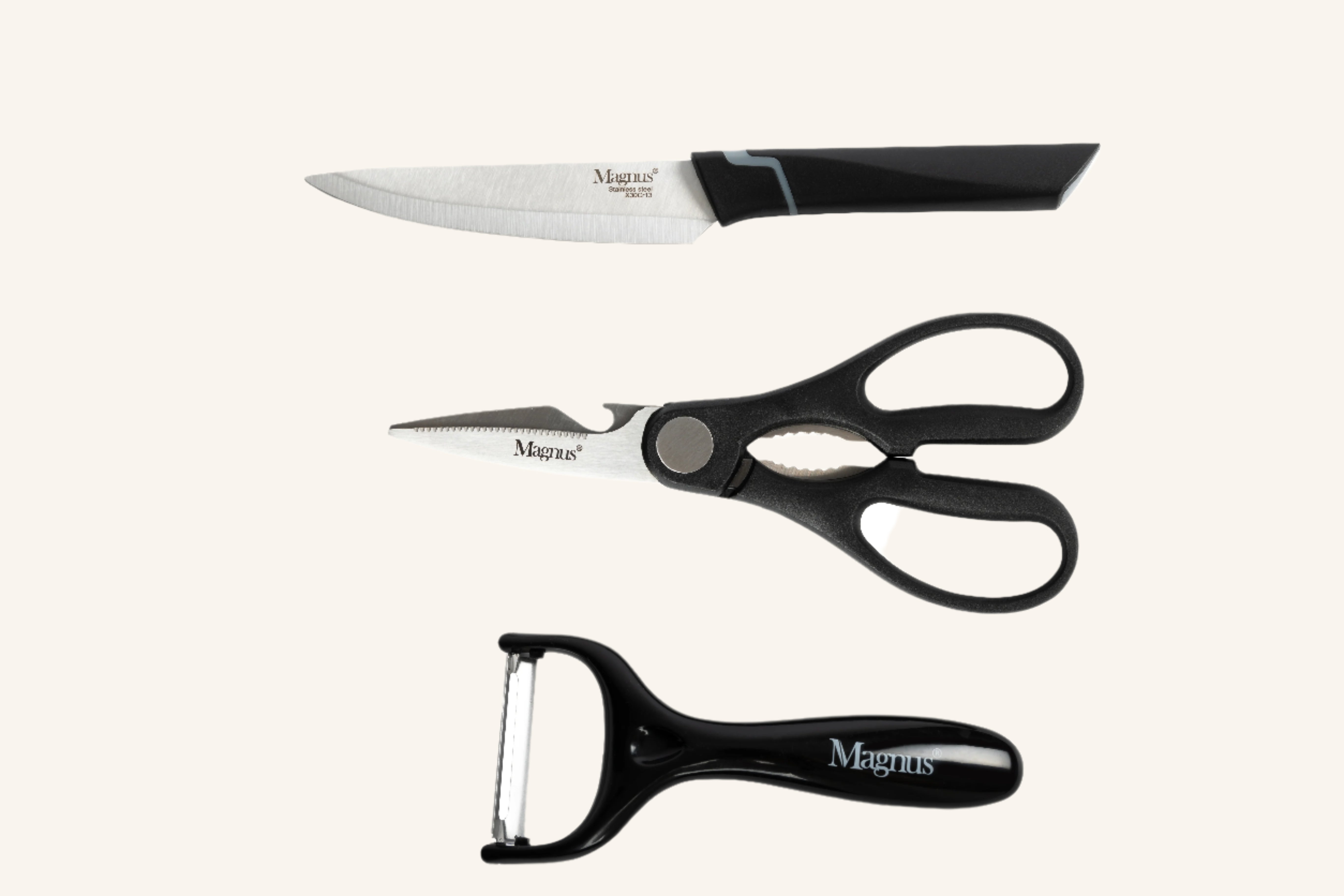 סט סכין מספריים וקולפן