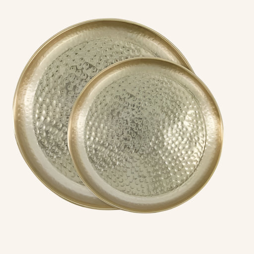 סט 2 מגשים עגול זהב