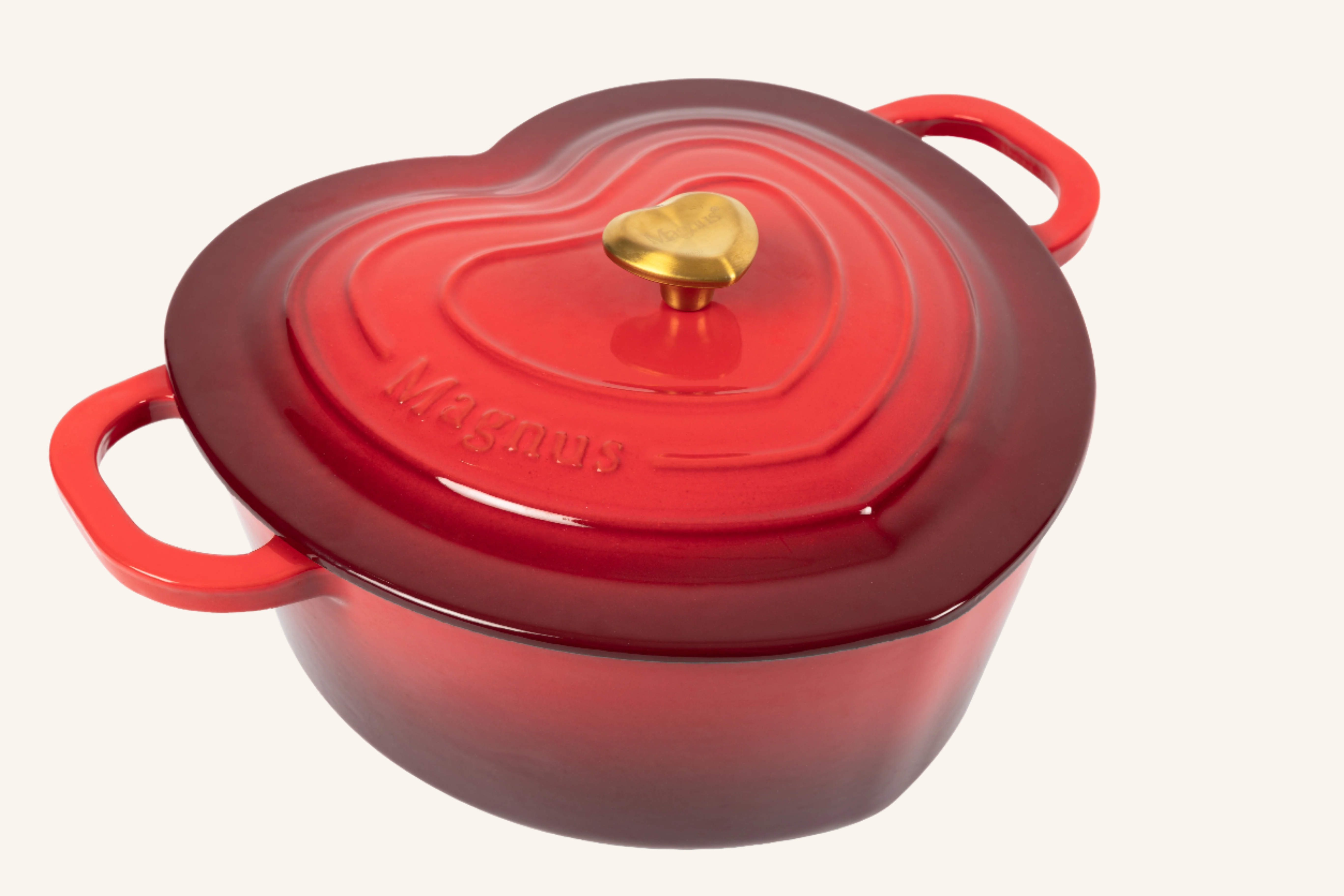 סיר יציקת ברזל לב אדום