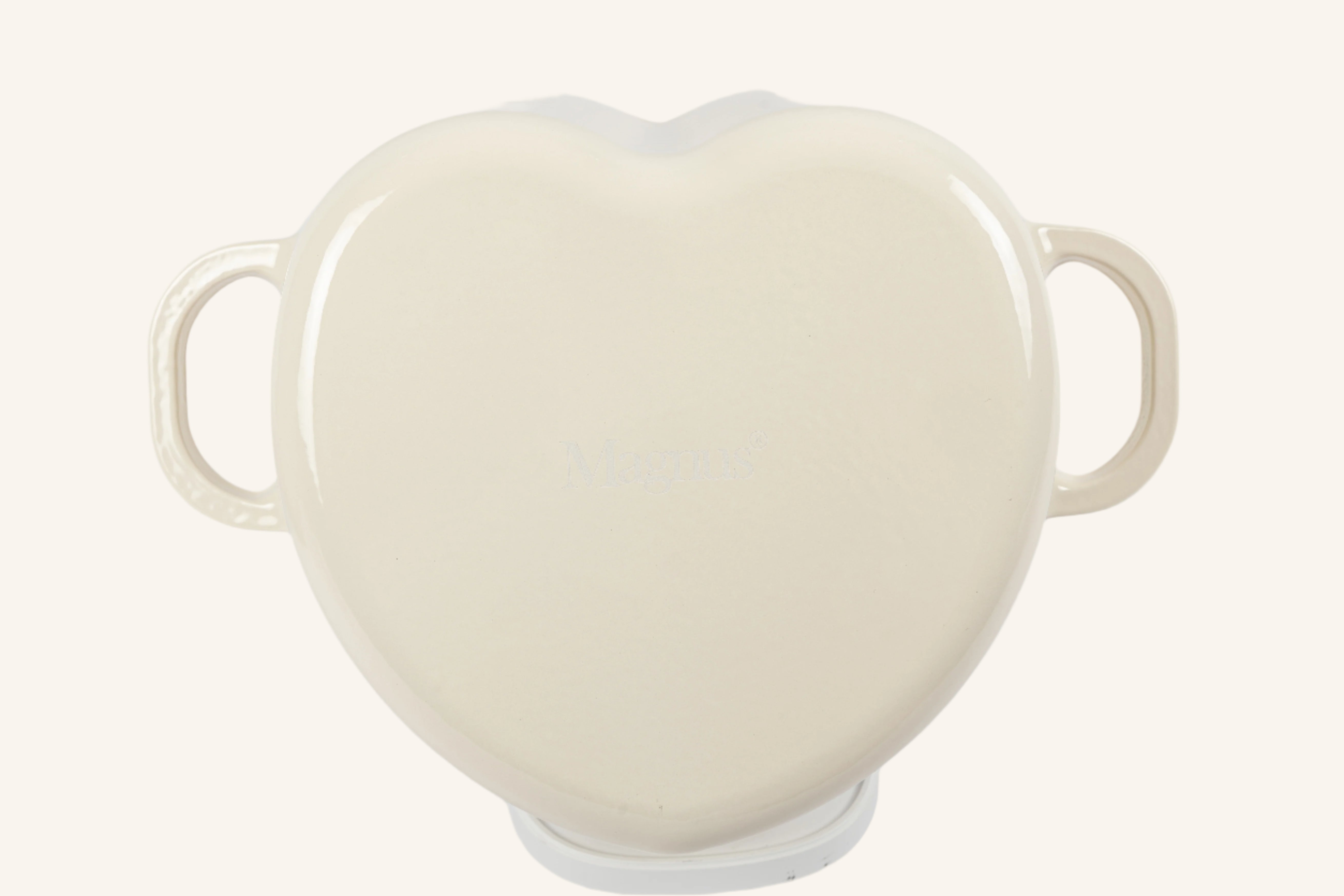 סיר יציקת ברזל לב קרם