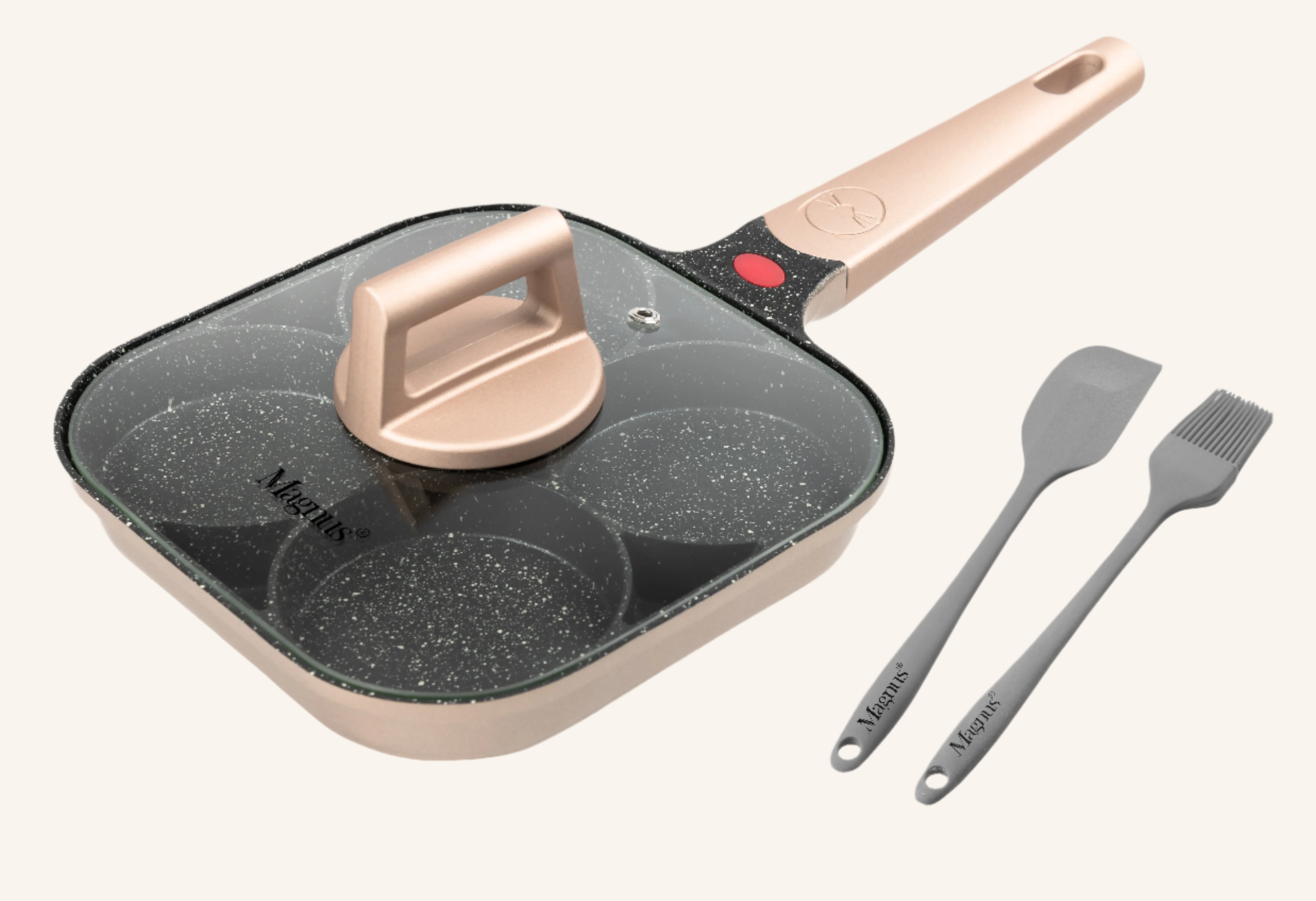 מחבת 4 שקעים 21 ס"מ עם מכסה