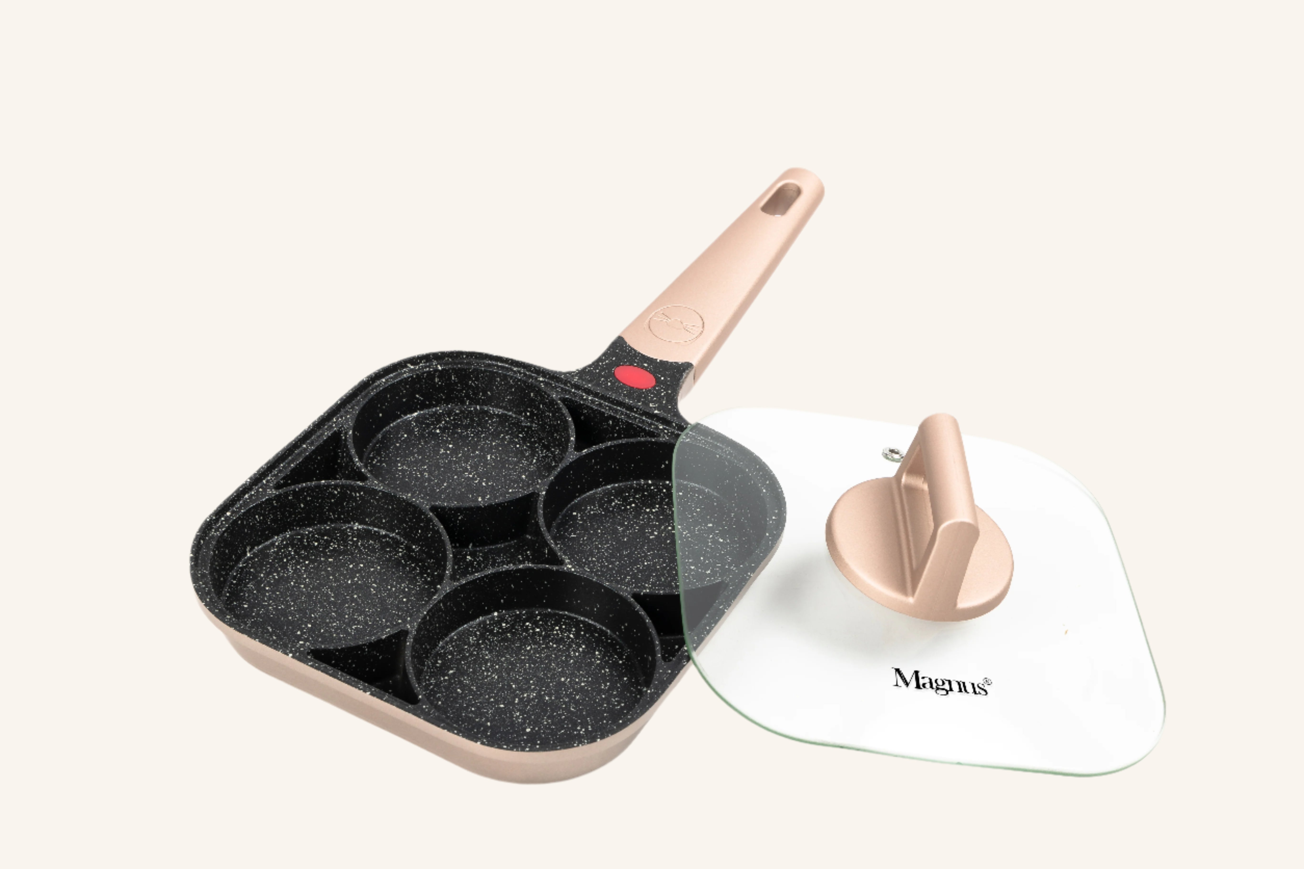 מחבת 4 שקעים 21 ס"מ עם מכסה