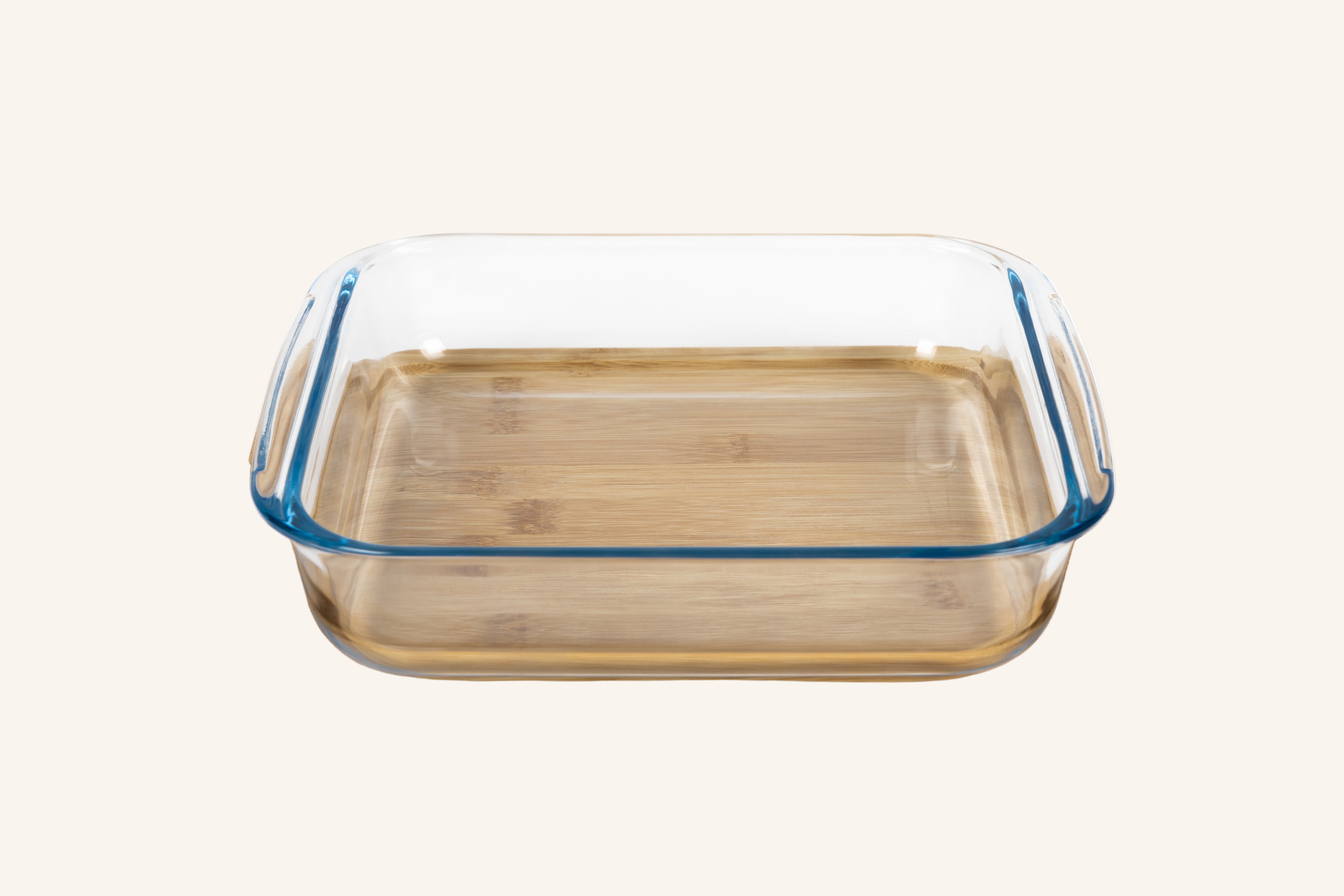 תבנית זכוכית מרובעת עם מכסה קרש חיתוך