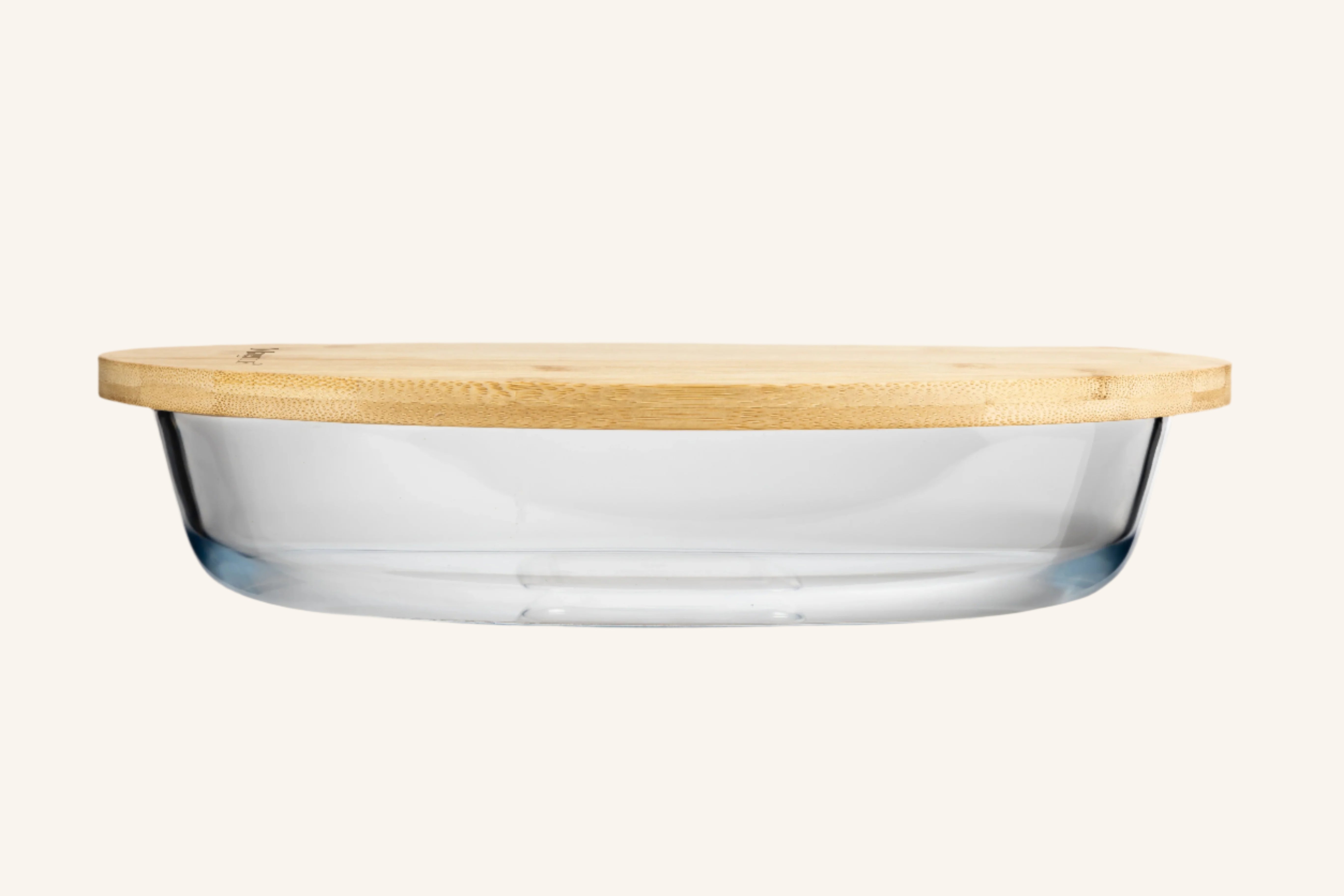 תבנית זכוכית אובלית עם מכסה קרש חיתוך