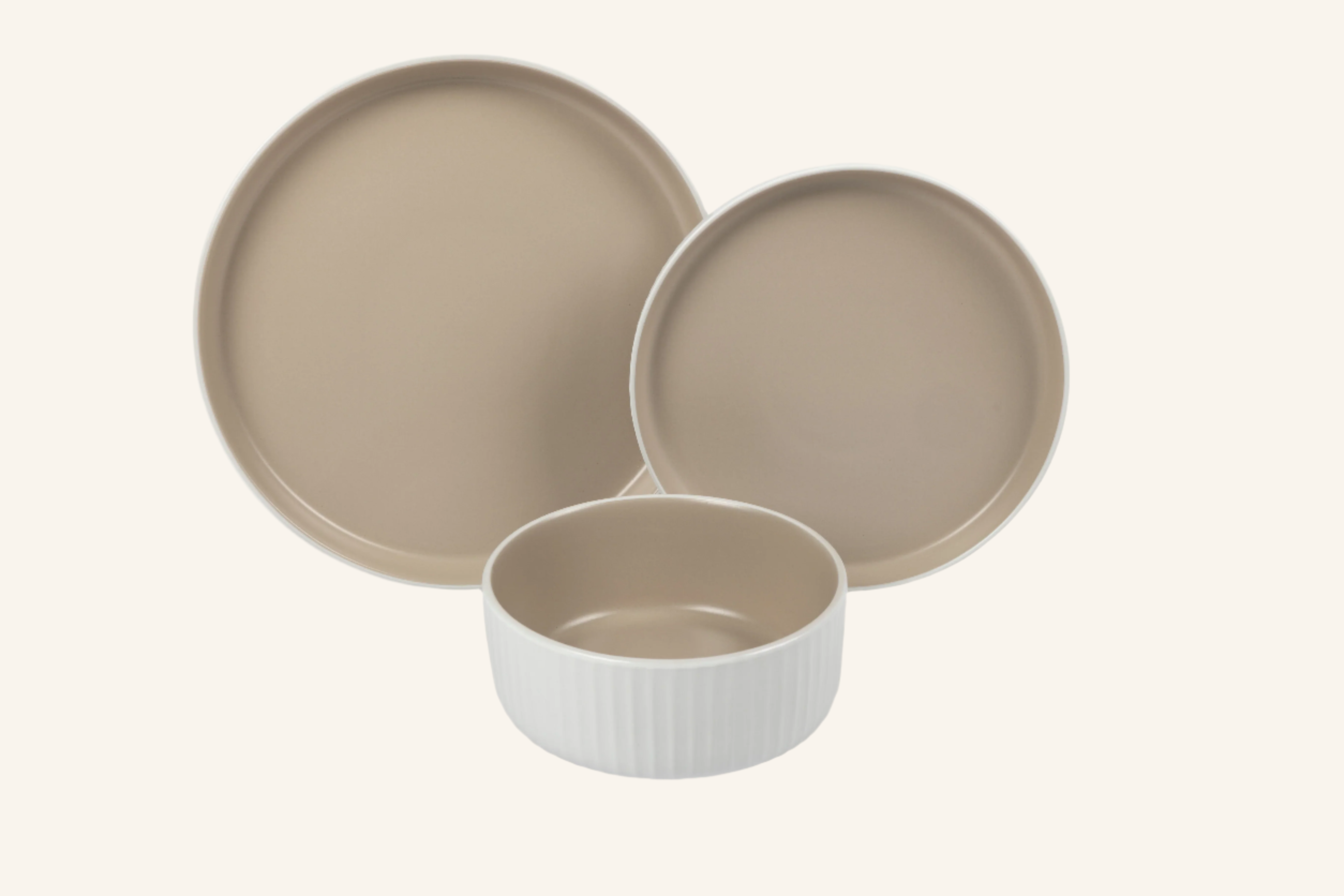 סט צלחות 18 חלקים CREAM&BEIGE