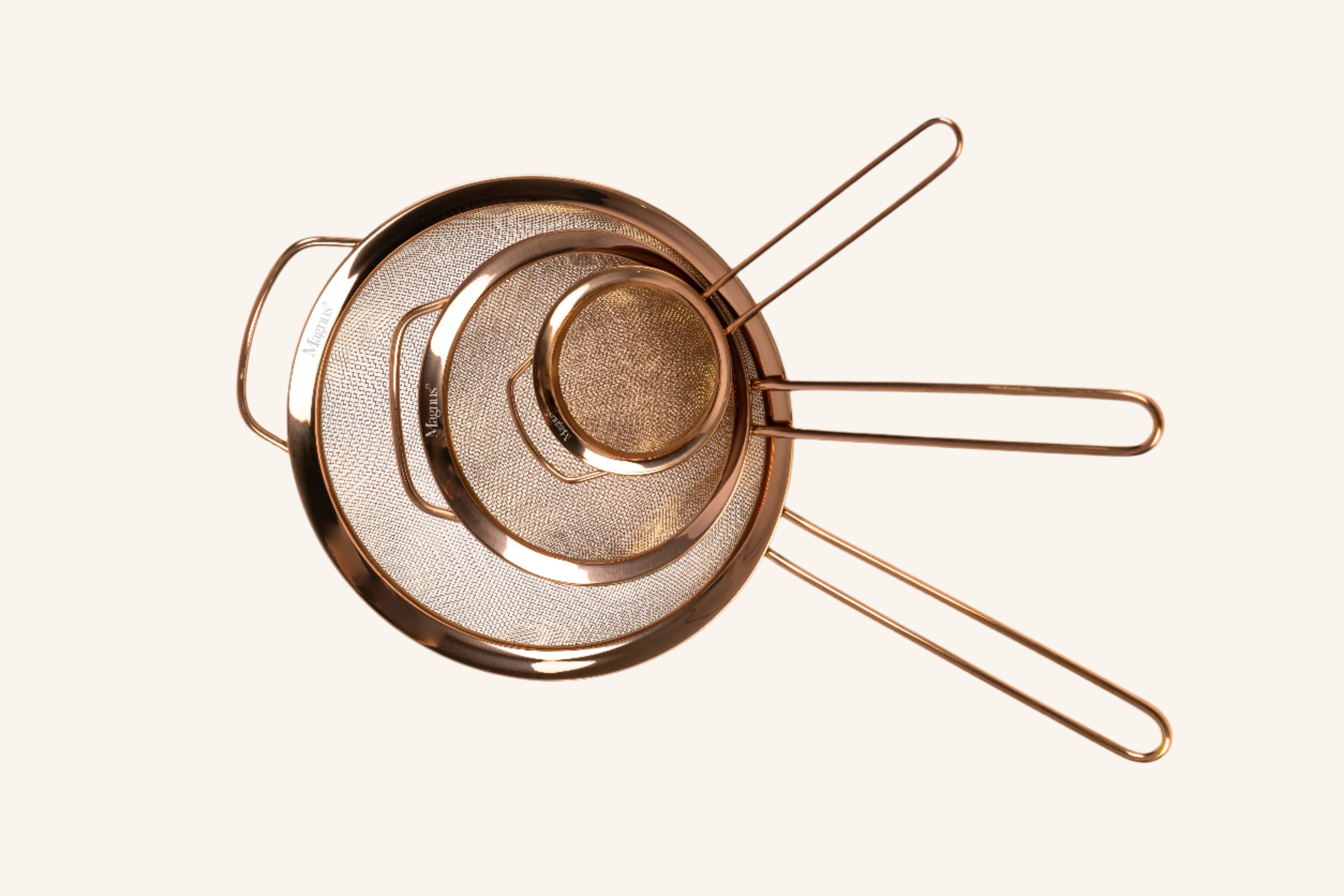 סט 3 מסננות בגוון ROSE GOLD